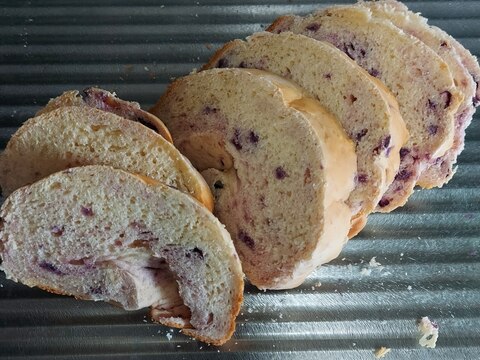 ホームベーカリーで☆むらさき芋の食パン